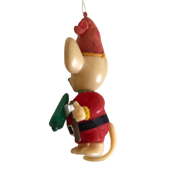 Vintage Jasco Merry Mice Mouse Flocked Christmas Ornament Hong Kong 1979 - Picture 6 of 7
